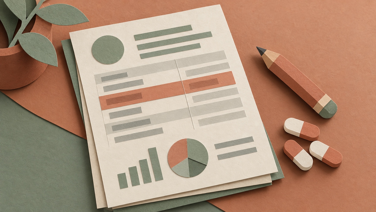 Paper-cut lab report with a highlighted range band and a pencil for follow-up notes